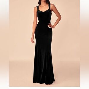 Black Velvet Azazie Evening Gown